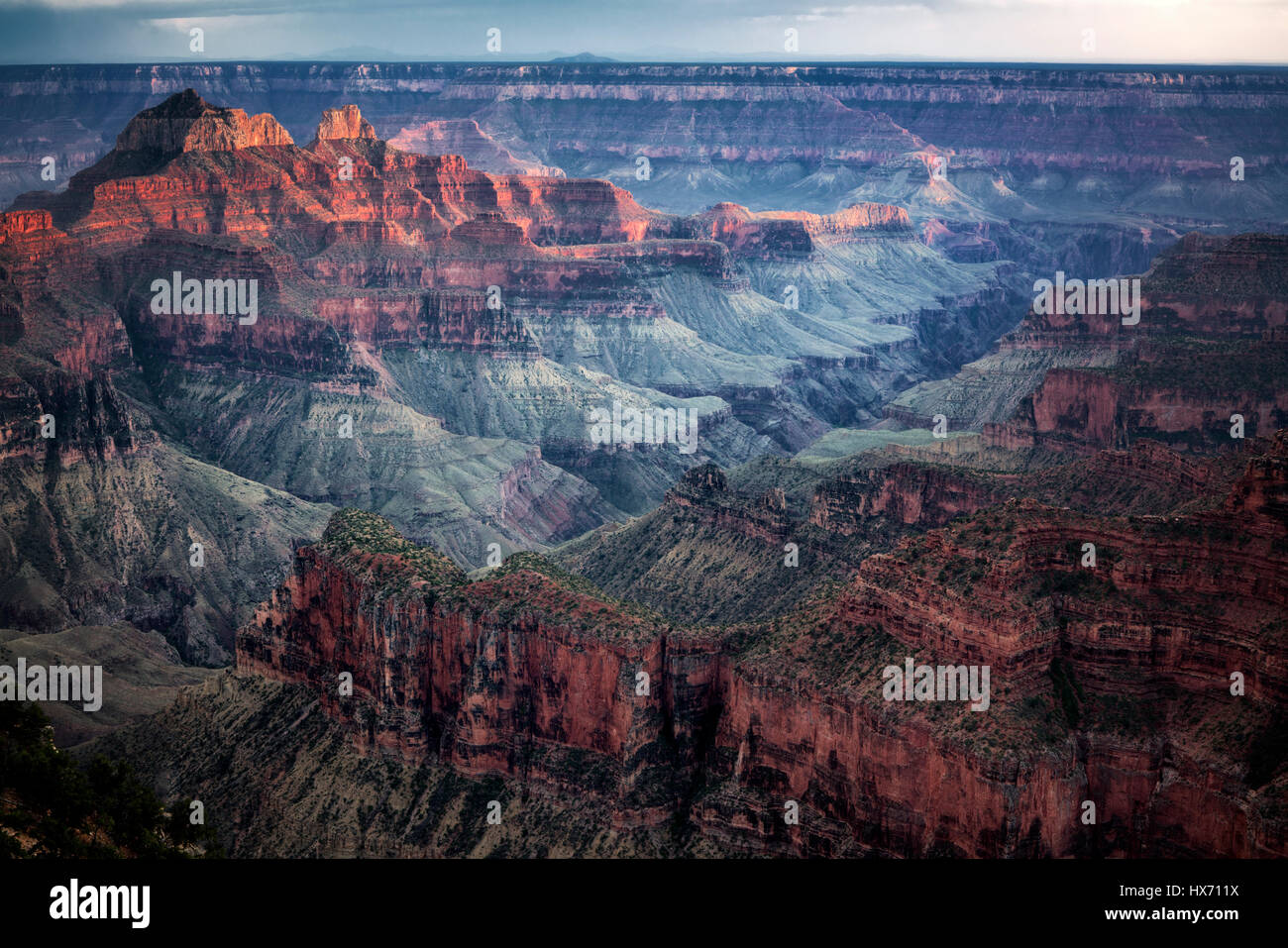 Ansicht des Grand Canyon von Bright Angel Point. North Rim des Grand Canyon National Park, Arizona Stockfoto