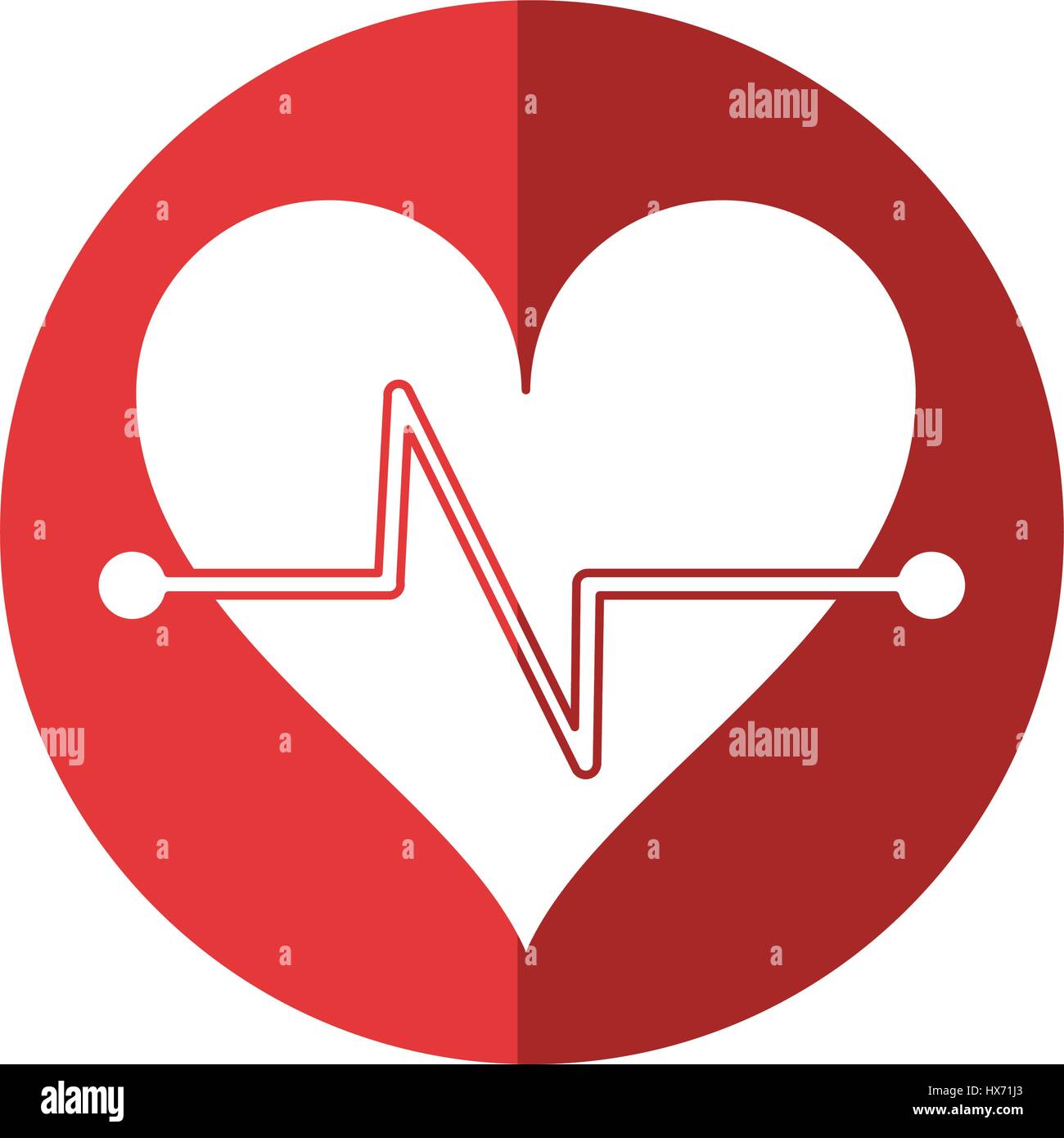 Herzschlag Fitness Symbol Schatten Stock Vektor