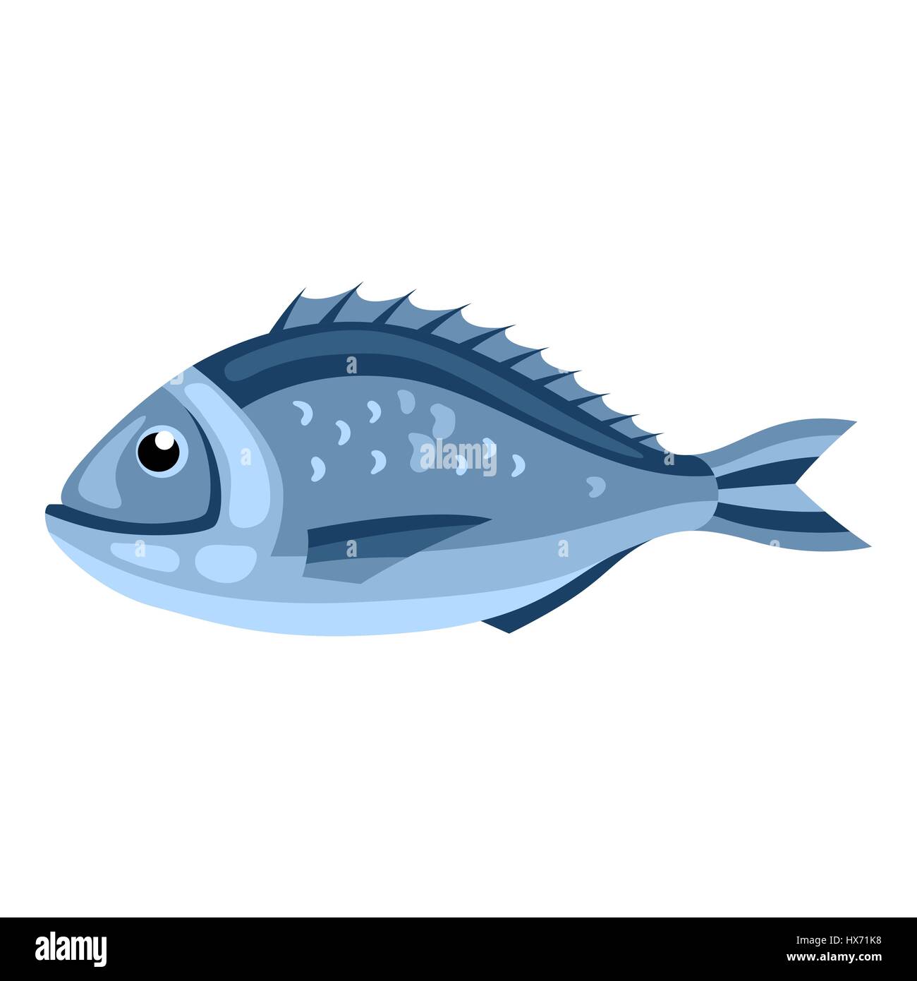 Dorada Fisch. Isolierte Abbildung von Meeresfrüchten auf weißem Hintergrund Stock Vektor