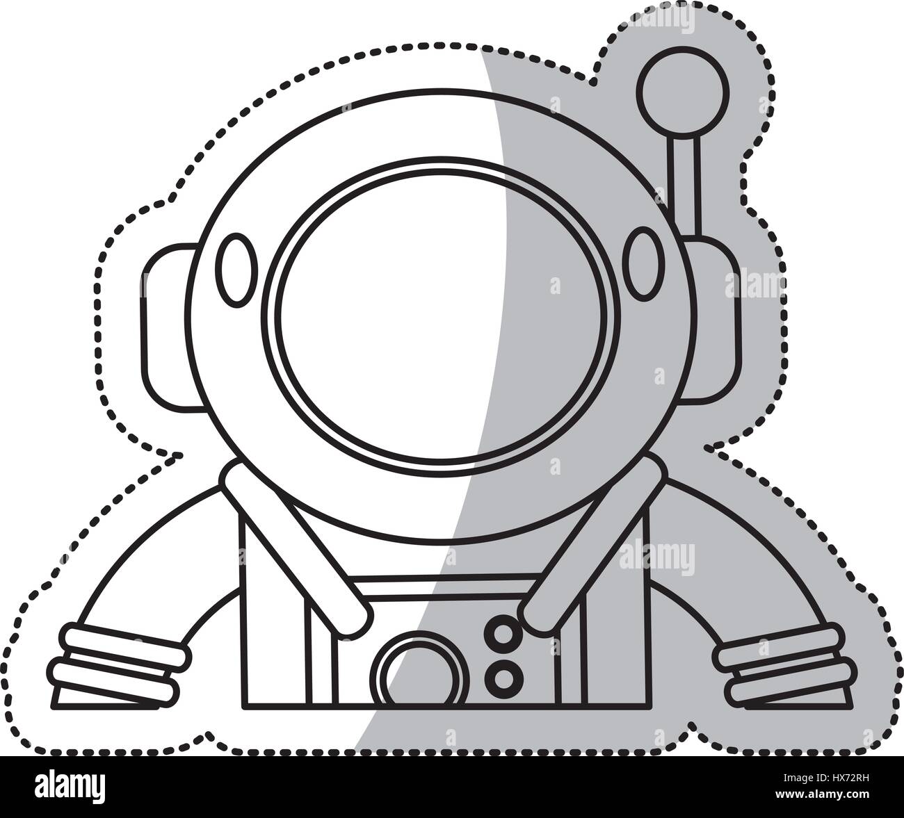 Astronauten-Anzug Helm Platz Gliederung Stock Vektor