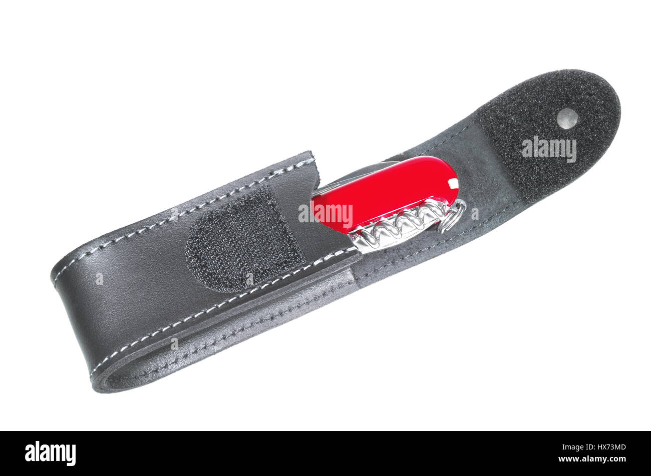 Mehrzweck Militär Taschenmesser im Beutel, Isolated on White Background Stockfoto