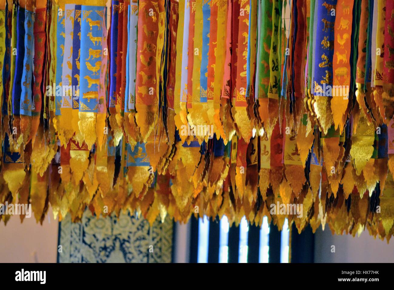 Hängende Chinesisches Tierzeichen Ornamente und Verzierungen in Chiang Mai, Thailand Stockfoto