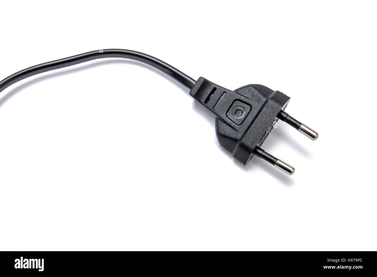 Elektrische Stecker, isoliert auf weißem Hintergrund Stockfoto