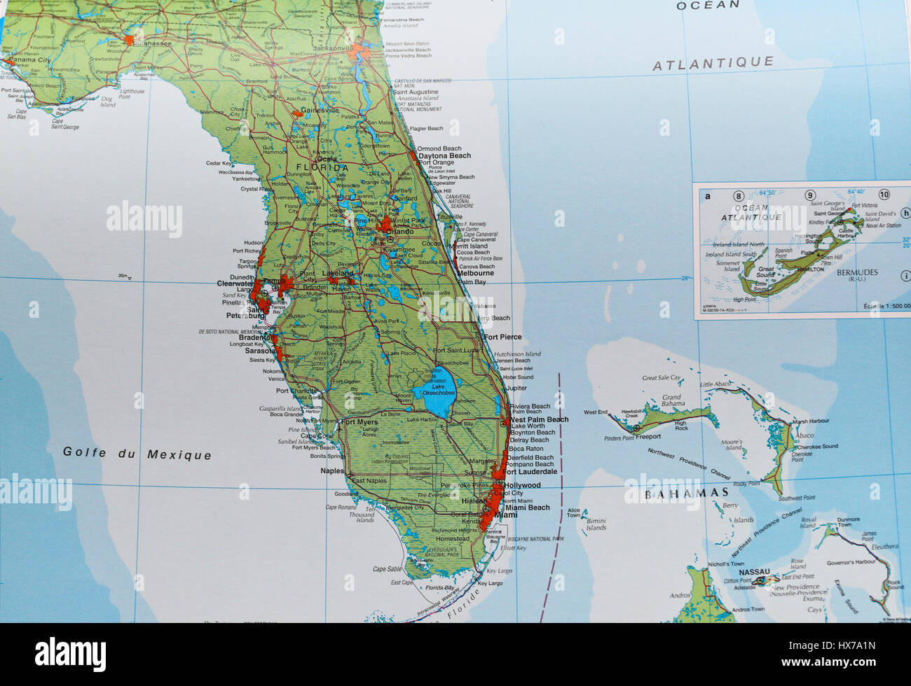 Florida Usa Map Stockfotos amp Florida - Florida Staat In Den Usa Auf Der Weltkarte Hx7a1n
