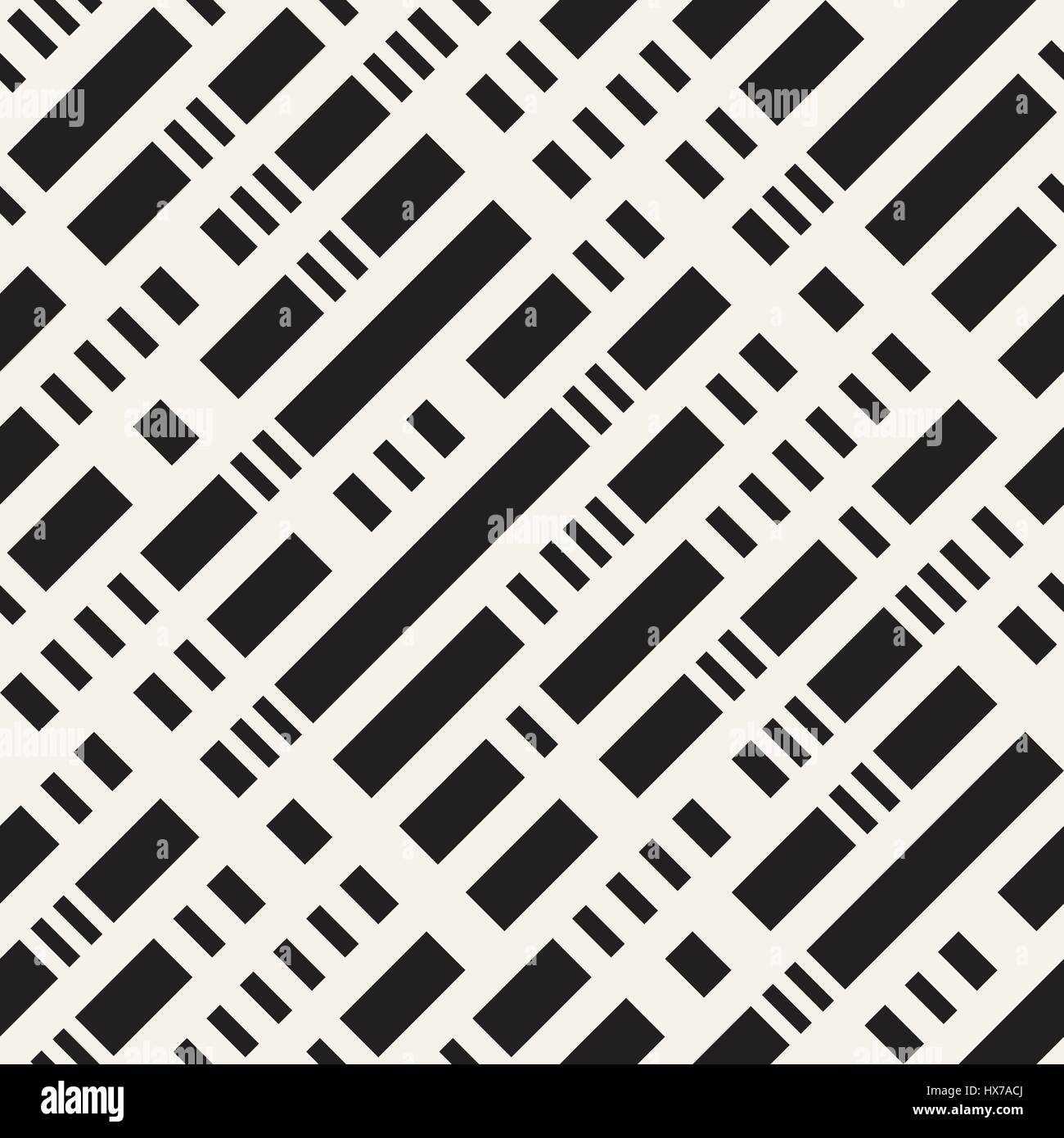 Schwarz / weiß unregelmäßige gestrichelt Muster. Abstraktes Vektor nahtlose Hintergrund Stock Vektor
