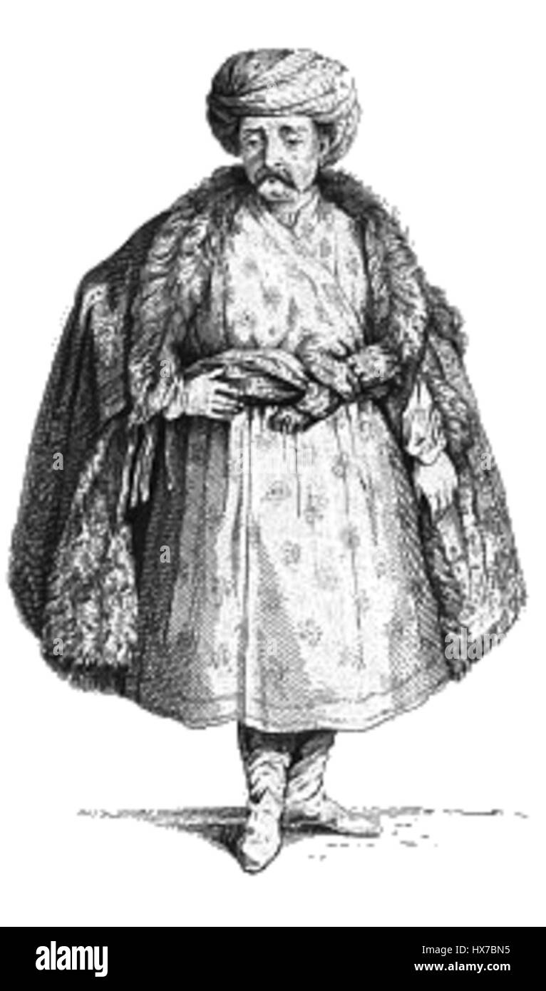 Wojciech Bobowski war ein polnischer Musiker und Komponist im Osmanischen Reich, der für seine Arbeit bei der Einführung europäischer Musik in das türkische Publikum bekannt war. Seine Beiträge waren bedeutend bei der Überbrückung kultureller und musikalischer Traditionen. Stockfoto