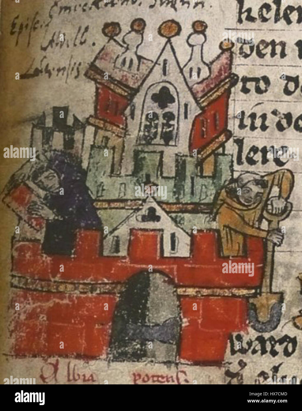 Die Magdeburger Chronik ist ein historisches Manuskript, das einen detaillierten Überblick über die Geschichte der Stadt Magdeburg gibt. Die Chronik umfasst verschiedene Aspekte der Stadtgeschichte von der Gründung bis zum Mittelalter. Stockfoto