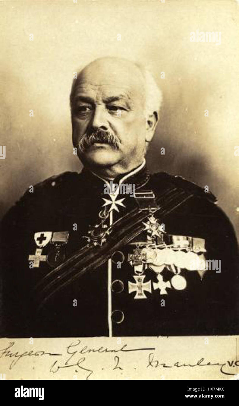 William Manley (1831–1901) war ein britischer Armeeoffizier und Chirurg, der in mehreren Konflikten diente, darunter im Krim-Krieg und im Zweiten Anglo-Afghanischen Krieg. 1864 erhielt er das Victoria Cross für Galanterie während des Angriffs auf Gate Pā in Neuseeland. Stockfoto