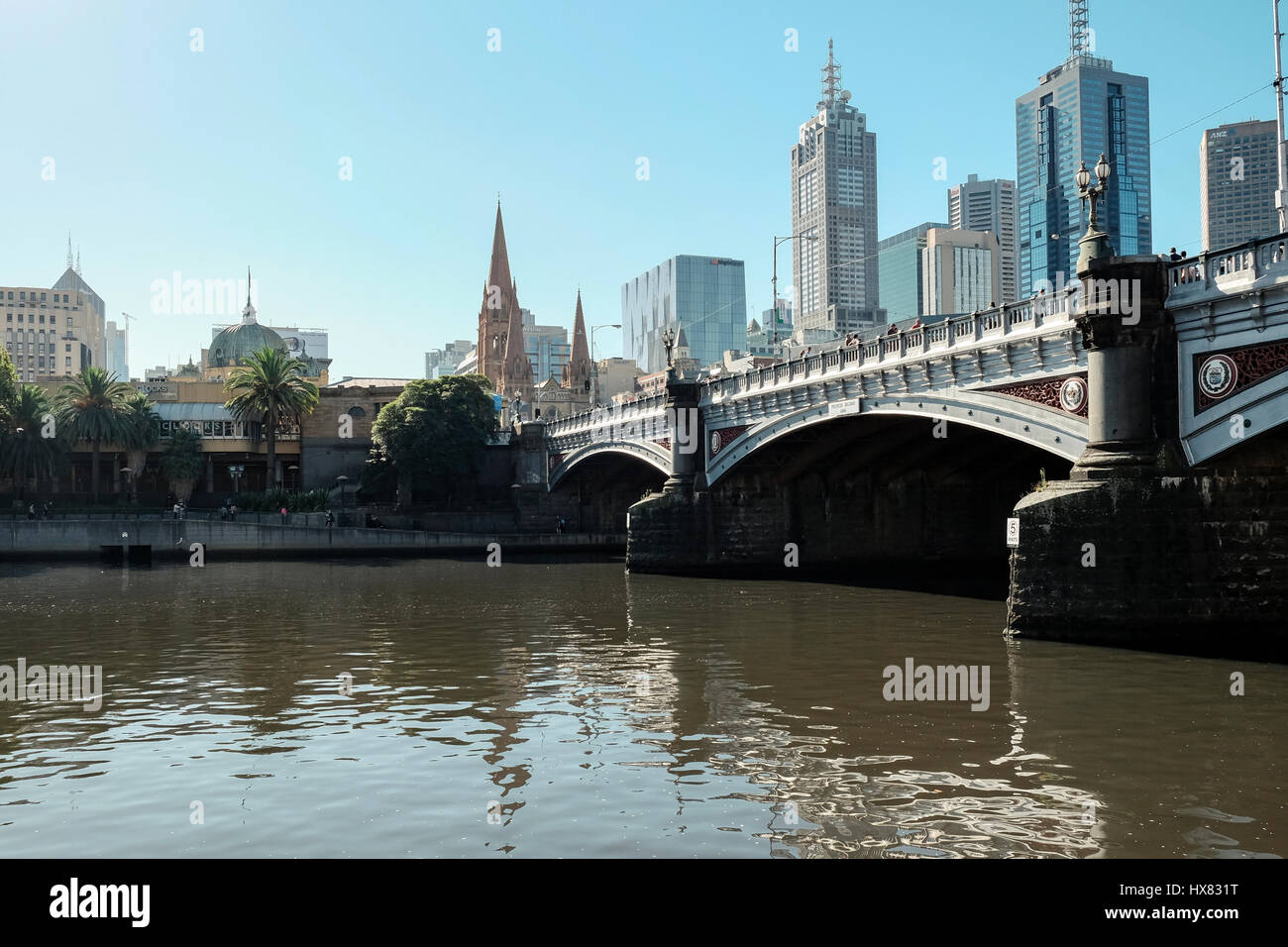 Yarra River, Stadtzentrum von Melbourne, Victoria, Australien Stockfoto