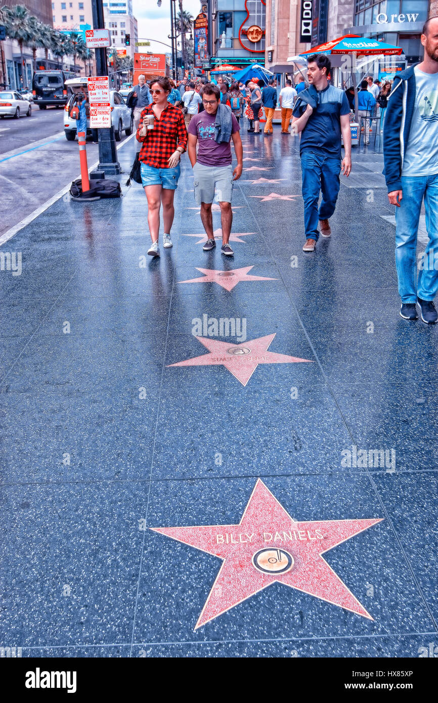 Hollywood Boulevard walk of Fame in Los Angeles Stockfoto