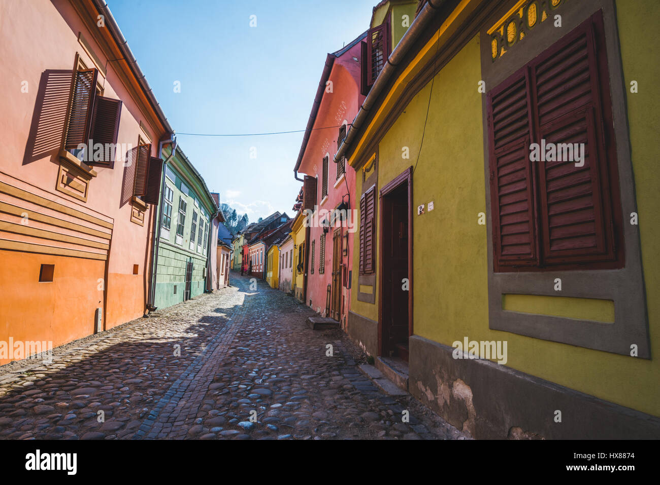 März 2017: das rumänische Stadt von Sighisoara/Schäßburg Foto: Cronos/Alessandro Bosio Stockfoto