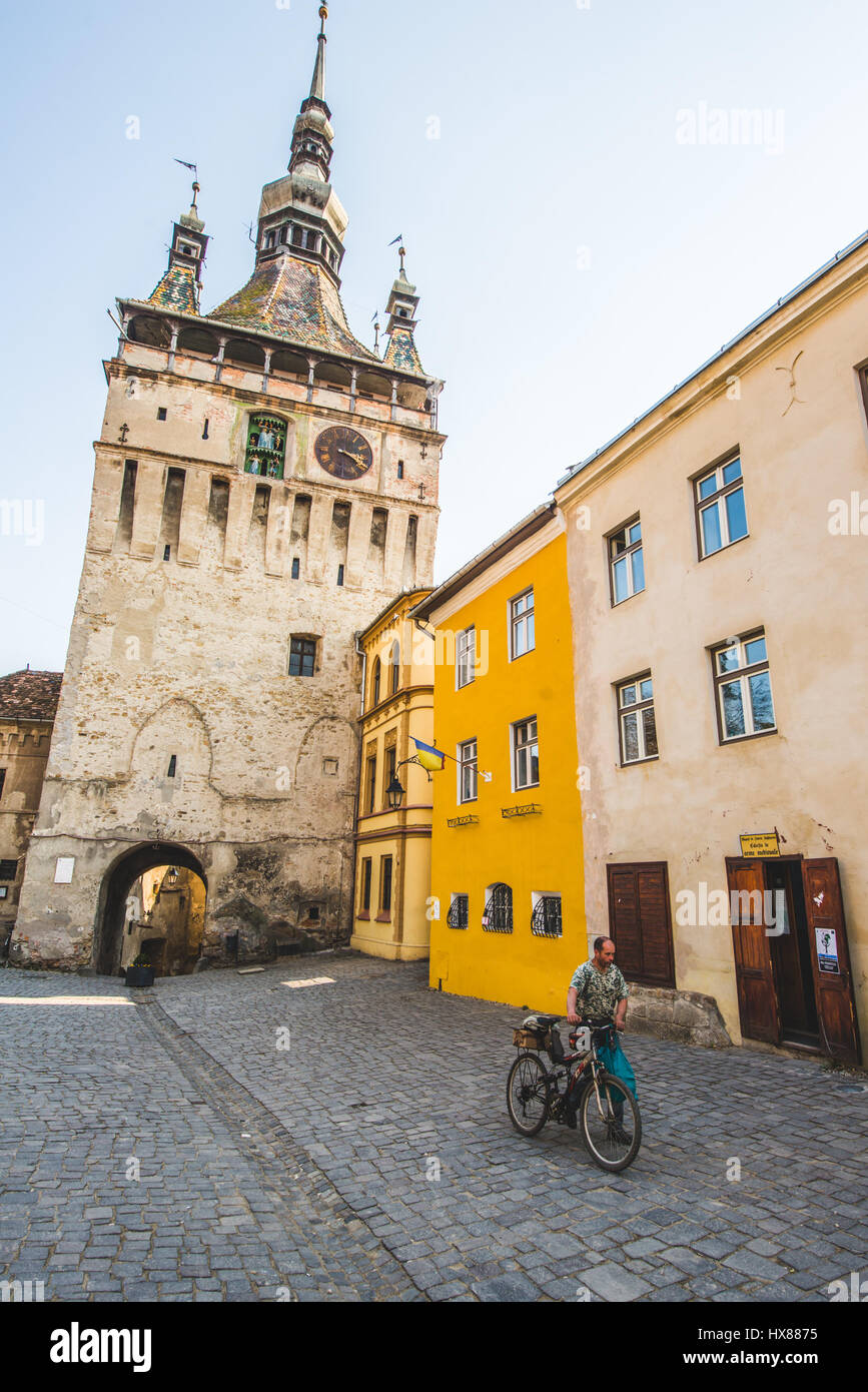 März 2017: das rumänische Stadt von Sighisoara/Schäßburg Foto: Cronos/Alessandro Bosio Stockfoto