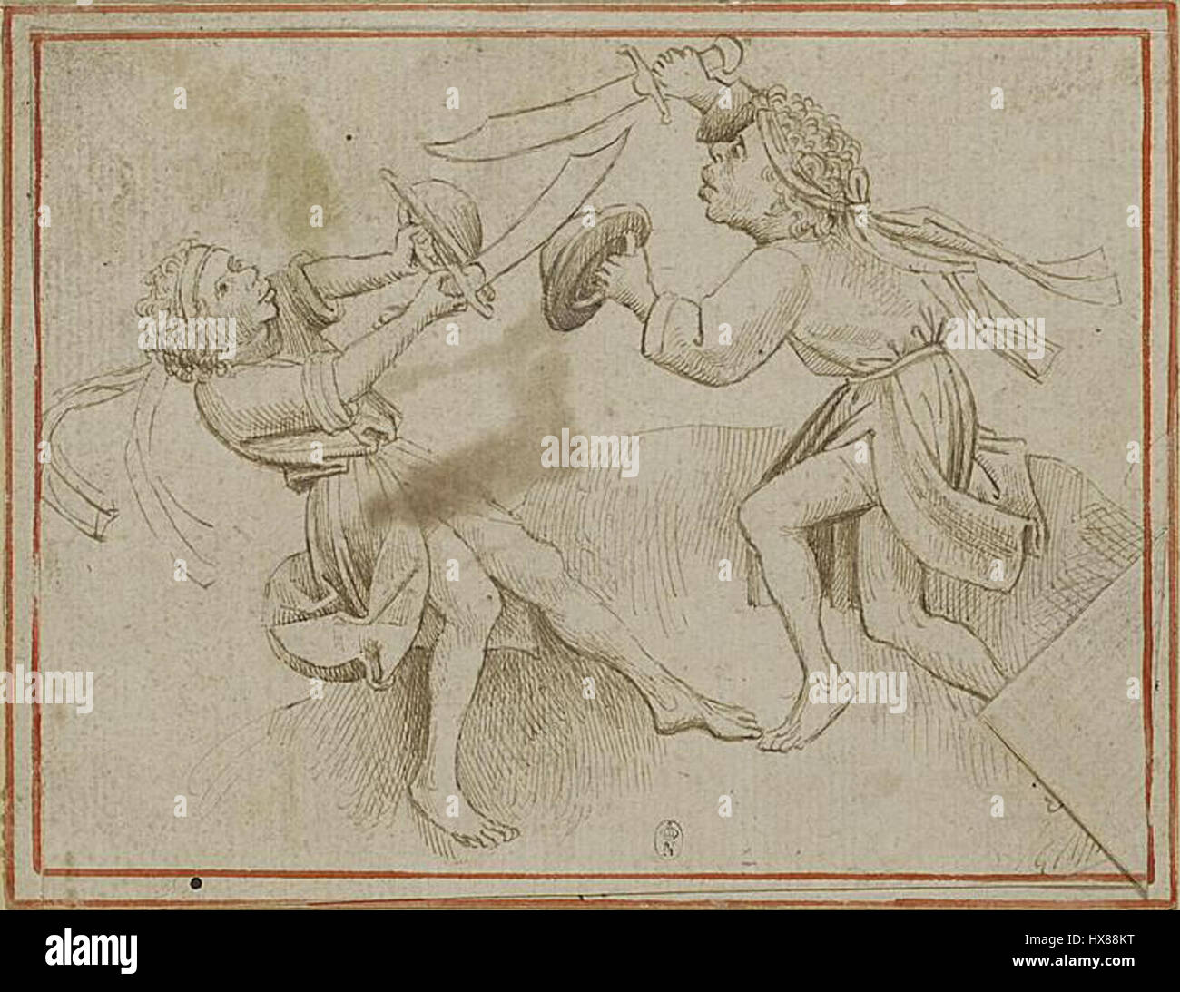 Dieses Werk, nach der Art von Jheronimus Bosch, zeigt surreale und fantastische Bilder, die den unverwechselbaren Stil des Künstlers verkörpern. Die Komposition enthält oft religiöse und moralische Themen, mit bizarren Kreaturen und traumhaften Landschaften, die den Einfluss von Bosch auf spätere Kunstbewegungen widerspiegeln. Stockfoto