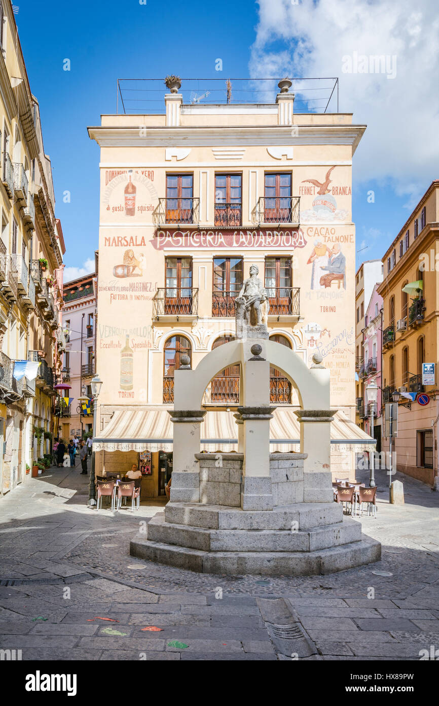 Alte Fassade in Iglesias, Sardinien Stockfoto