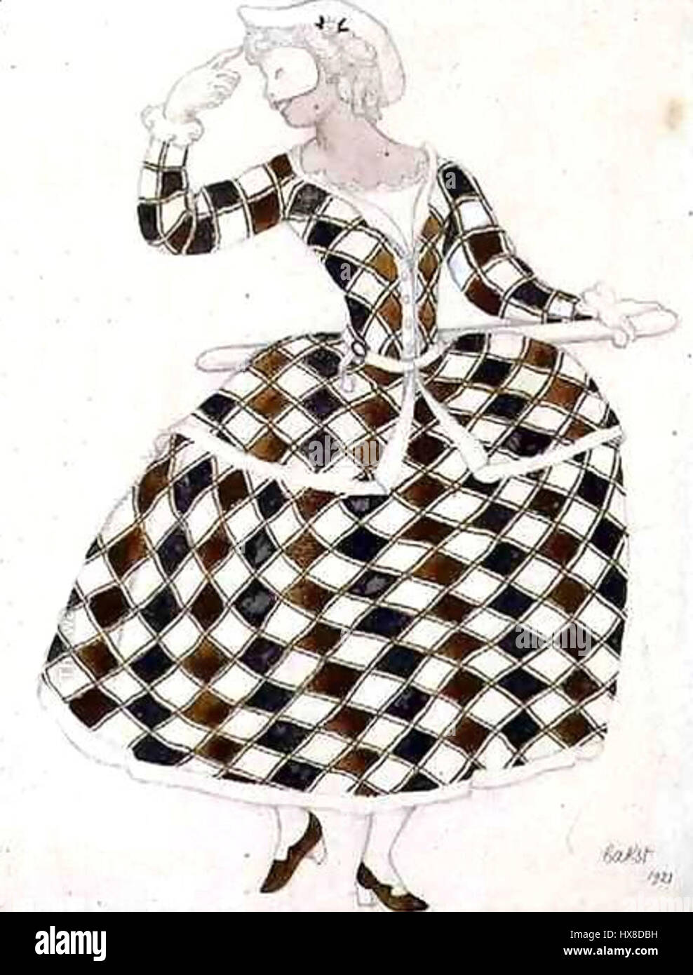 Dornröschen ist ein Ballett, das von Lev Ivanov und Marius Petipa choreografiert wurde und das von Pjotr Iljitsch Tschaikowsky gespielt wurde und 1890 mit Bühnenbildern von Léon Bakst aufgeführt wurde. Stockfoto