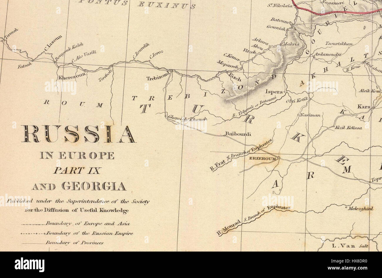 Gesellschaft für die Verbreitung der nützliches Wissen (Großbritannien). Russland in Europa Teil IX und Georgia.1835.F Stockfoto