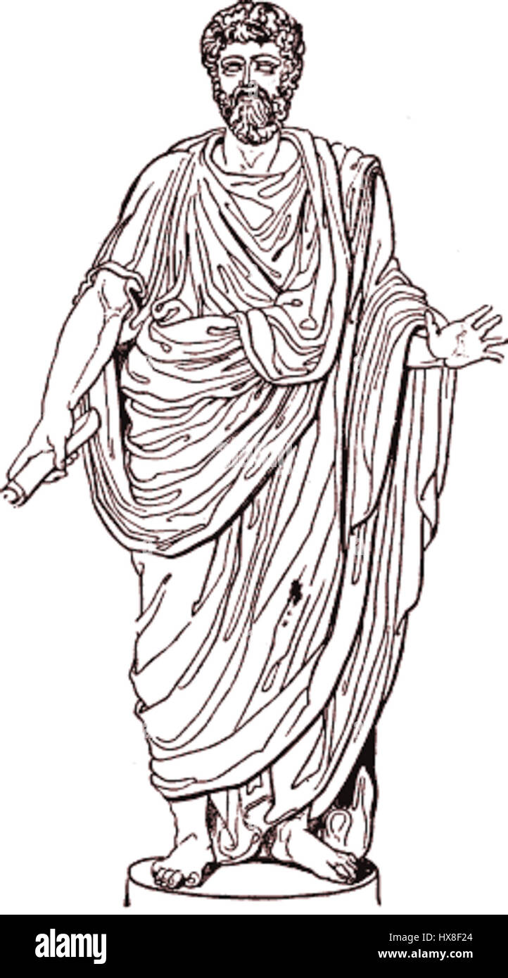 Eine Toga-Illustration zeigt typischerweise eine Figur, die das traditionelle römische Gewand trägt, die Toga. Die Toga war ein Symbol der römischen Staatsbürgerschaft und wurde oft in formellen Umgebungen und im öffentlichen Leben getragen. Stockfoto
