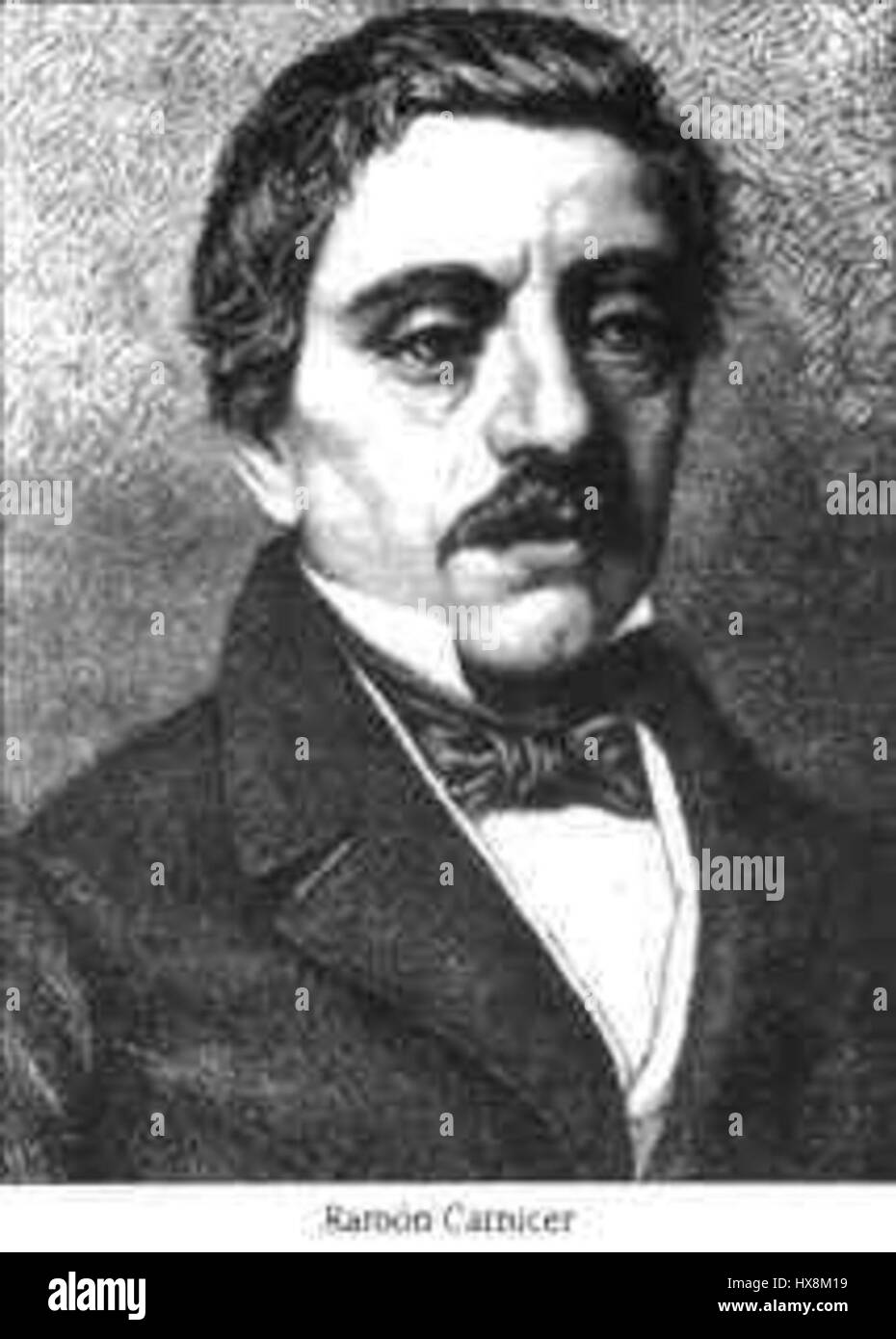 Ramon Carnicer i Batlle war ein prominenter katalanischer Komponist, der für seine Beiträge zur Entwicklung der spanischen Musik des 19. Jahrhunderts bekannt war. Seine Werke spiegeln oft die romantischen Einflüsse der Zeit wider, insbesondere im Bereich der Orchestermusik. Stockfoto