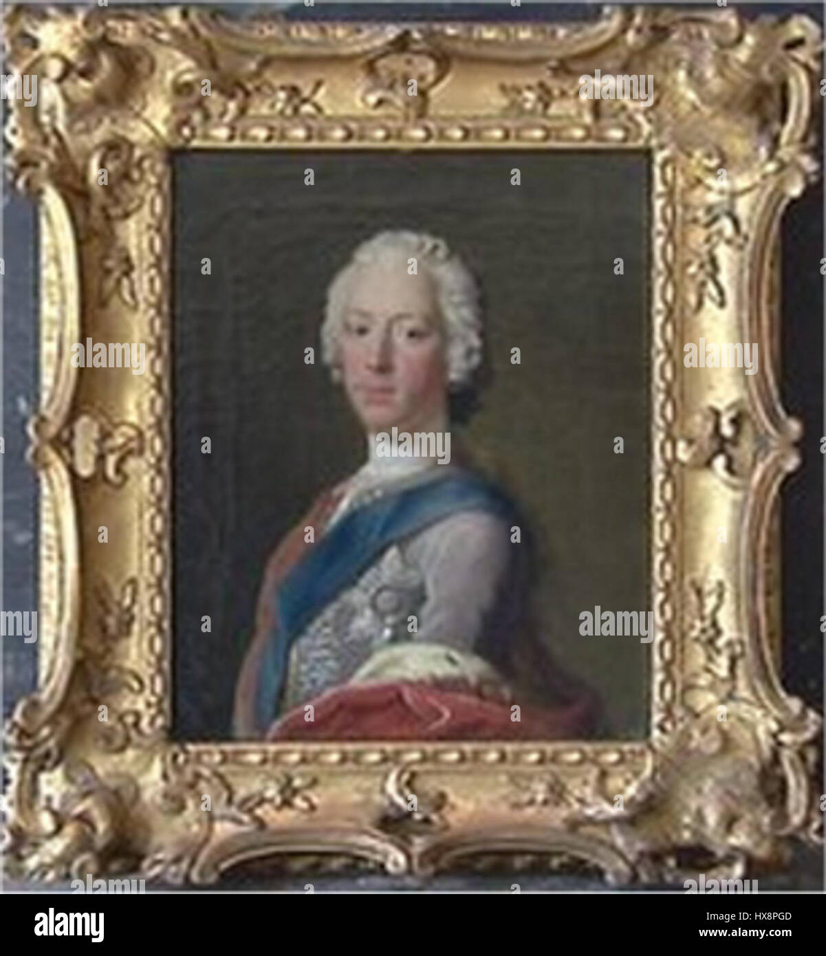 The Lost Portrait of Bonnie Prince Charlie ist eine berühmte Darstellung von Charles Edward Stuart, einer Schlüsselfigur beim Jakobitenaufstand von 1745. Das Porträt symbolisiert seine Rolle in der schottischen Geschichte und in der jakobischen Sache. Stockfoto