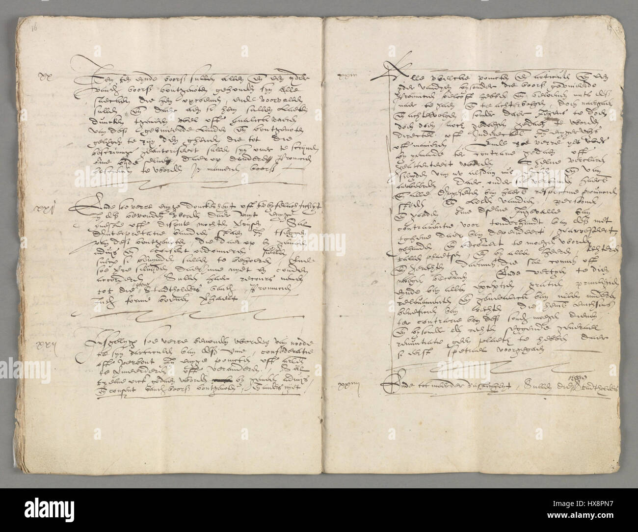 Die Unie van Utrecht (Union of Utrecht) war ein bedeutender vertrag, der 1579 von den nördlichen Provinzen der Niederlande unterzeichnet wurde und ein einheitliches Bündnis gegen die spanische Herrschaft bildete. Sie legte den Grundstein für die Unabhängigkeit der niederländischen Republik. Stockfoto