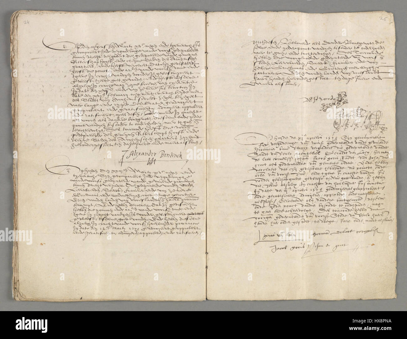 Die Unie van Utrecht, oder Union of Utrecht, war ein 1579 unterzeichneter vertrag, der die nördlichen Provinzen der Niederlande während des Achtzigjährigen Krieges gegen Spanien vereinte. Stockfoto