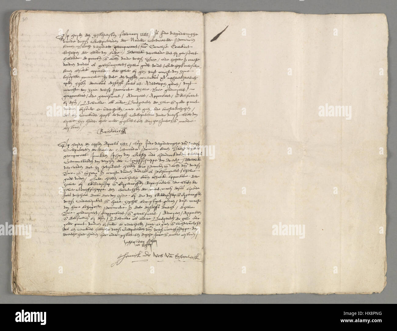 Dieses Dokument mit der Bezeichnung „NL HANA 1.01.19 2623 016 Unie van Utrecht“ bezieht sich auf die historische union, die zwischen mehreren nördlichen Provinzen in den Niederlanden im 16. Jahrhundert gebildet wurde. Er hebt die politischen und militärischen Vereinbarungen hervor, die die Unabhängigkeit der Niederlande geprägt haben. Stockfoto