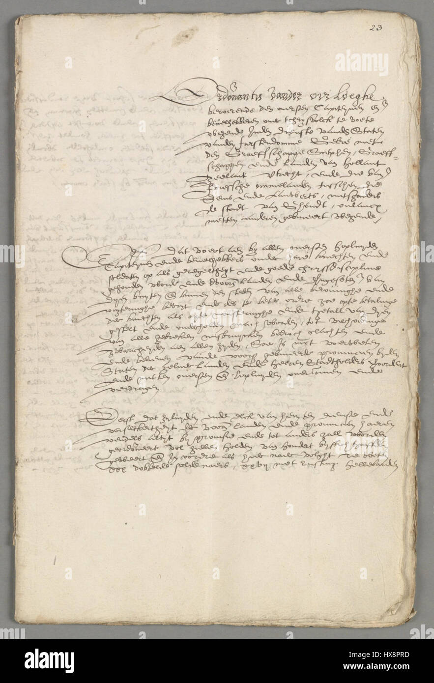 Dieses Archivdokument aus dem Nationalarchiv der Niederlande (NL HANA) verweist auf die Union von Utrecht, einen wichtigen vertrag, der 1579 unterzeichnet wurde und mehrere nordholländische Provinzen während des Achtzigjährigen Krieges gegen Spanien vereinte. Stockfoto