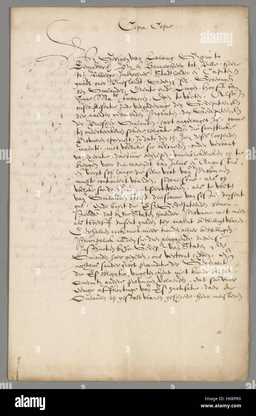 Die Unie van Utrecht (Union of Utrecht) war ein vertrag von 1579, der die nördlichen Provinzen der Niederlande vereinte. Es war ein kritischer Moment in der niederländischen Geschichte, der zur Gründung der niederländischen Republik führte. Stockfoto
