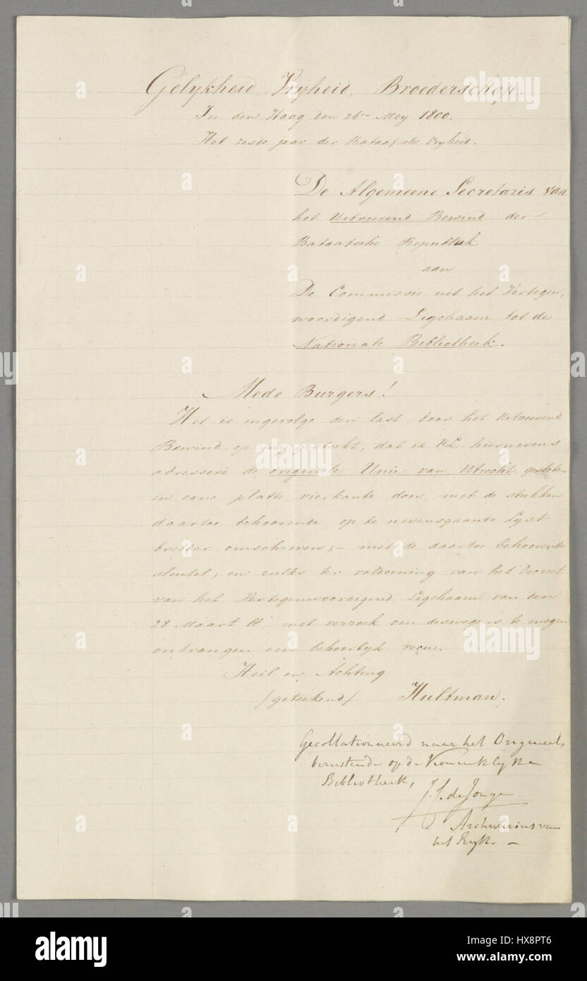 Die „Unie van Utrecht“ war ein Schlüsselereignis in der niederländischen Geschichte und repräsentierte 1579 die vereinigung mehrerer nördlicher Provinzen in den Niederlanden und bildete einen entscheidenden Moment im Achtzigjährigen Krieg. Stockfoto