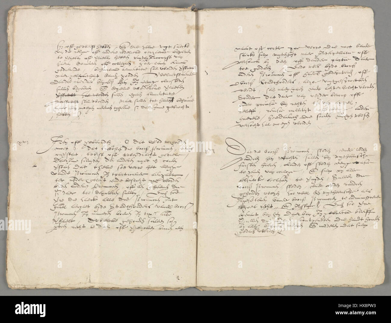 Dieses Dokument aus dem Nationalarchiv der Niederlande (NL HANA) bezieht sich auf die 1579 unterzeichnete Union von Utrecht, die ein entscheidender vertrag war, der die nördlichen Provinzen der Niederlande gegen die spanische Herrschaft vereinte und den Grundstein für die niederländische Republik legte. Stockfoto