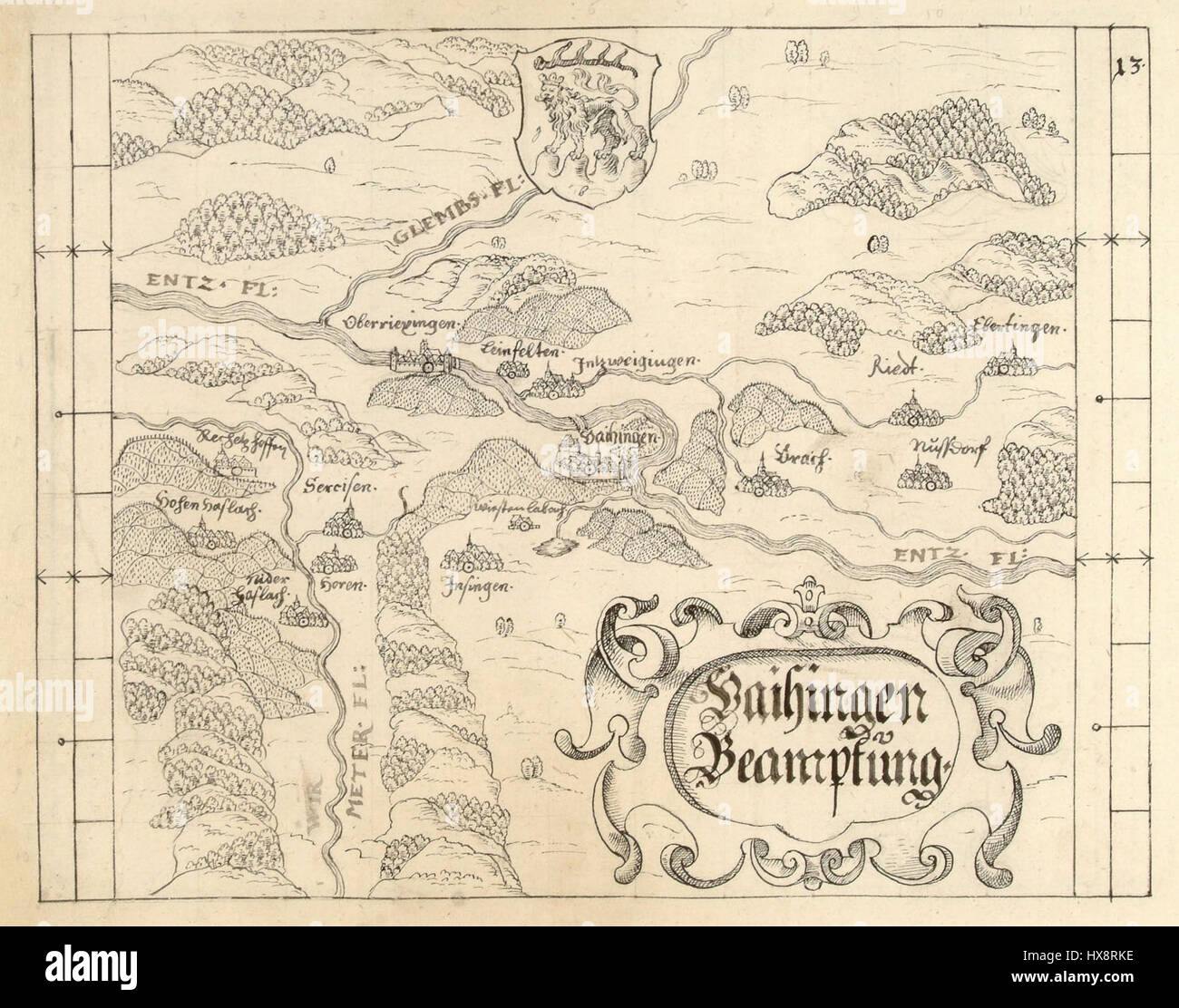 Vaihinger Beamptung ist wahrscheinlich ein historisches oder rechtliches Dokument, das sich auf die deutsche Rechtsgeschichte bezieht und die Entwicklung der Rechtspraktiken und der Governance in frühen Deutschland widerspiegelt. Stockfoto
