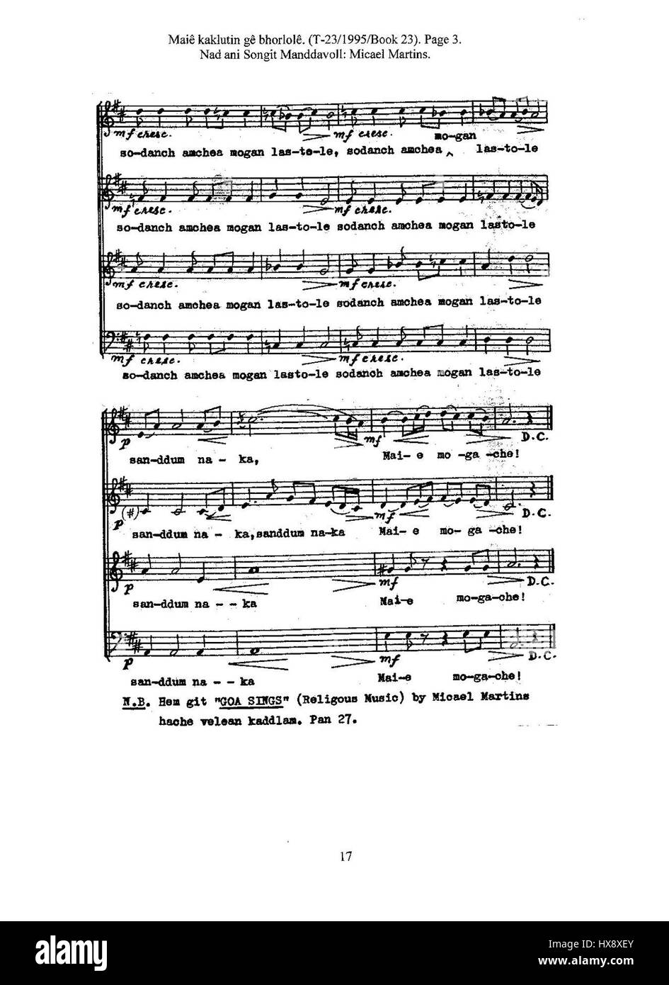 Maie Kakluntin ge Bhorlole. M Martins. (Seite 3) Stockfoto