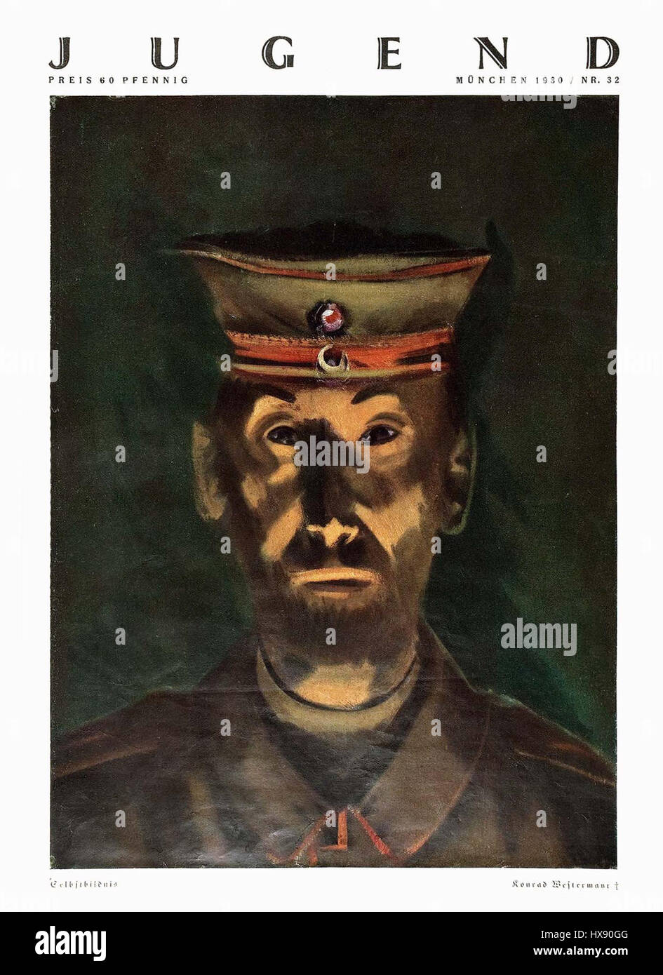 Dieser Titel bezieht sich auf eine Sonderausgabe des deutschen Kunstmagazins *Jugend* aus dem Jahr 1930. *Jugend* war eine Schlüsselpublikation der Jugendstilbewegung und prägte die deutsche Kultur und Kunst in ihrer Zeit. Stockfoto