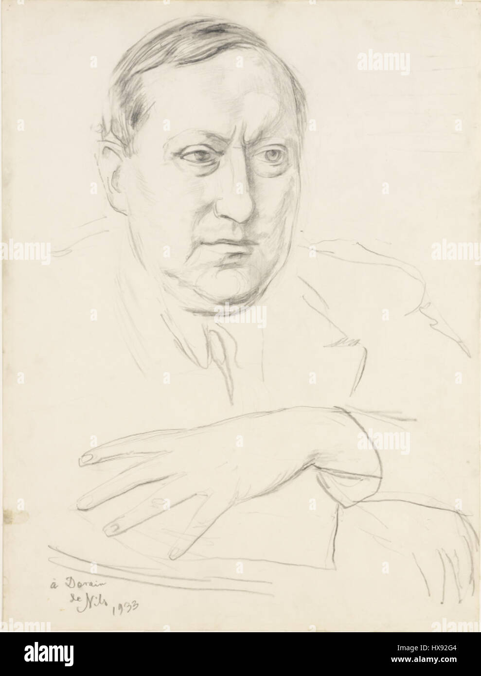 Nils Dardel war ein schwedischer Künstler, der für seine modernistischen Werke bekannt war, und André Derain war ein französischer Maler, der mit Fauvismus in Verbindung gebracht wurde. Ihre Zusammenarbeit oder Verbindung unterstreicht den kulturellen Einfluss der schwedischen und französischen Moderne im frühen 20. Jahrhundert. Stockfoto