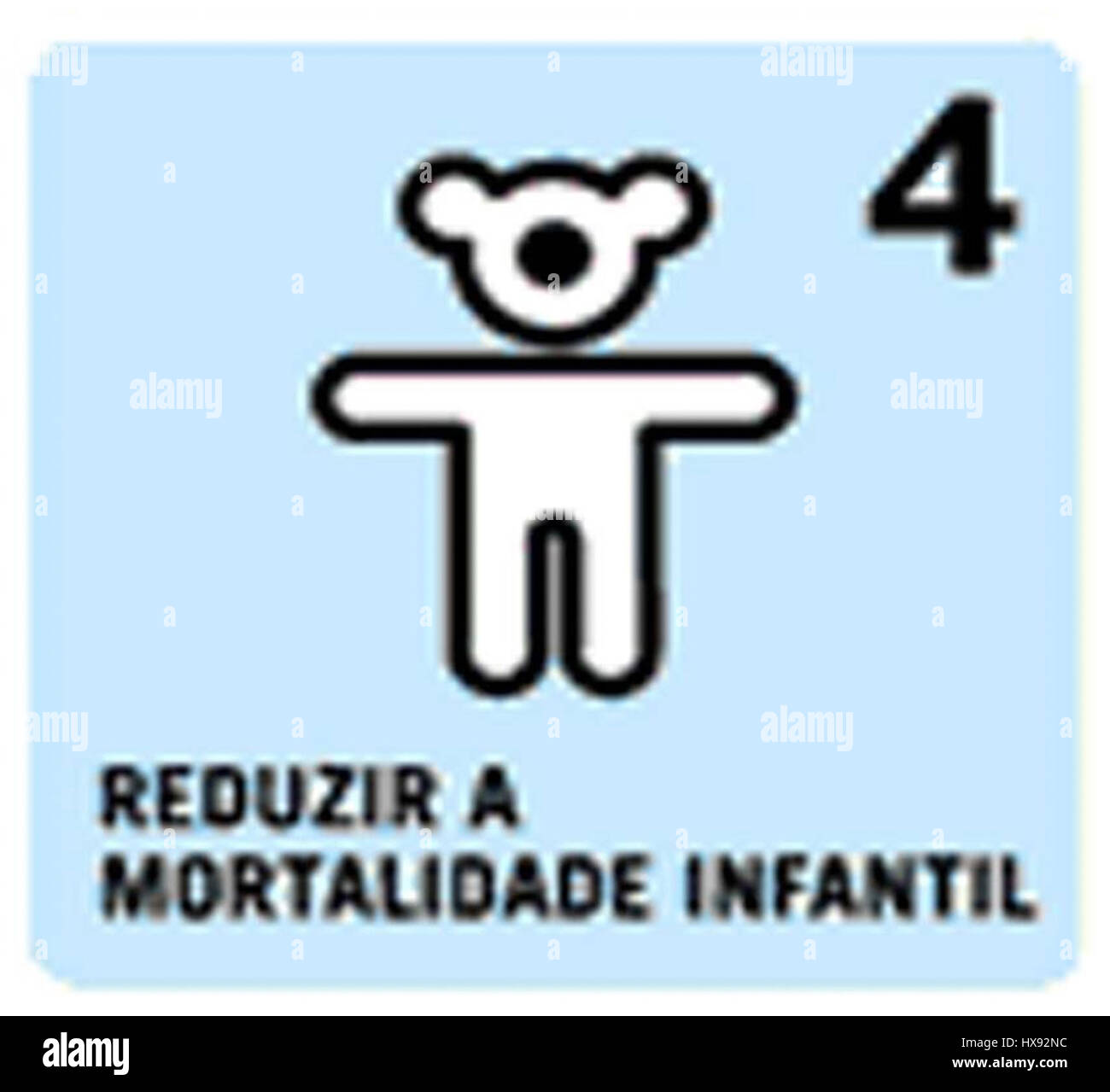 *Reduzir a Mortalidade infantil* bedeutet „Reduzierung der Säuglingssterblichkeit“, eine Initiative im Bereich der öffentlichen Gesundheit, die darauf abzielt, die Zahl der Todesfälle bei Säuglingen zu senken. Es konzentriert sich auf medizinische, soziale und ökologische Maßnahmen zur Verbesserung der Überlebensraten. Stockfoto