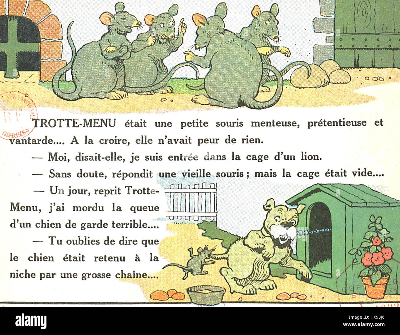 „Rabier Trotte Menu“ aus dem Jahr 1932 zeigt ein illustriertes Menü, das eine spielerische und künstlerische Darstellung von Speisen und Kultur aus dem frühen 20. Jahrhundert bietet. Das Design hebt die einzigartigen Stile der Epoche hervor, mit Schwerpunkt auf Typografie und visueller Ästhetik in einem Art-Deco-beeinflussten Kontext, der in dieser Zeit beliebt war. Stockfoto