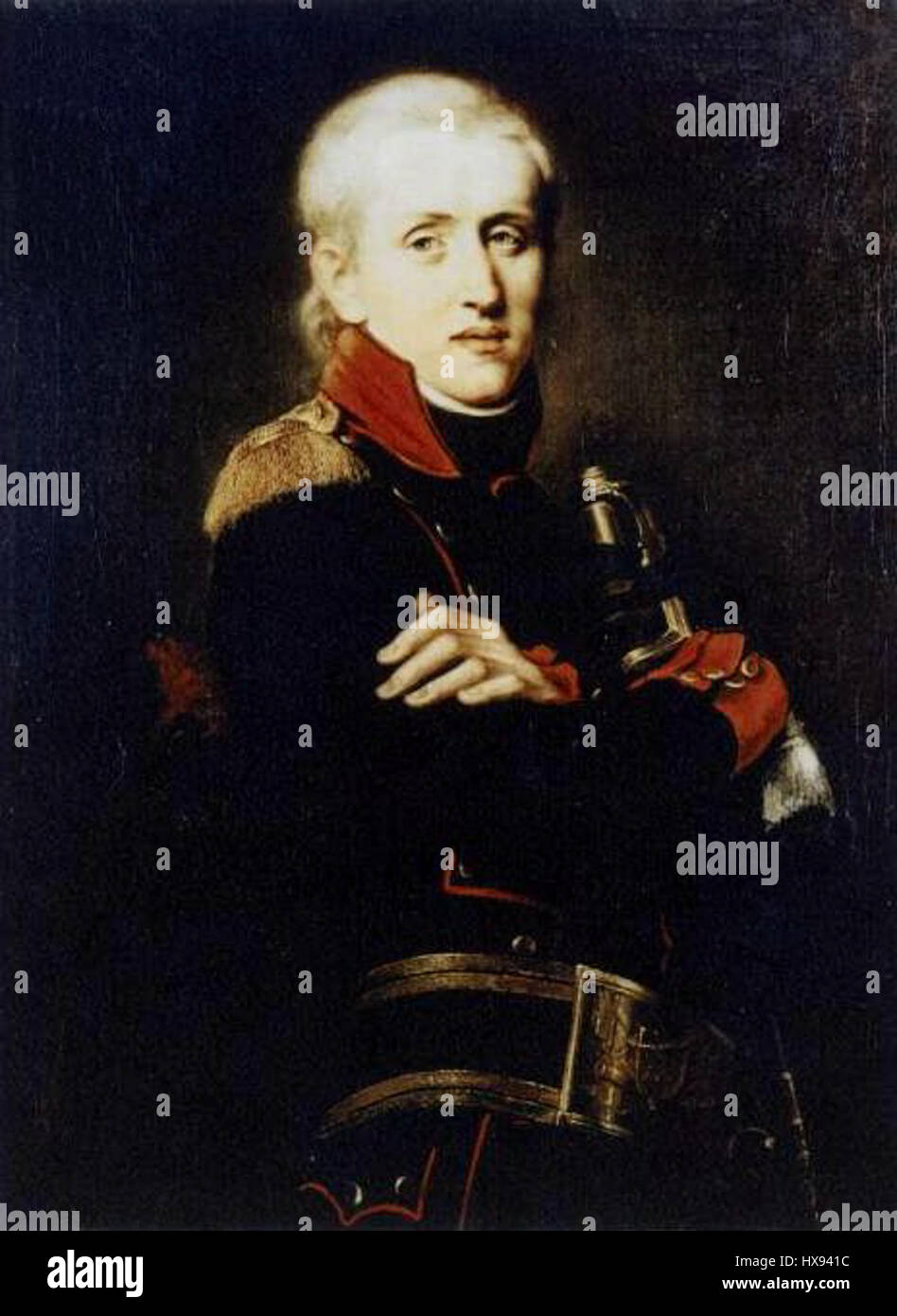 Dieses Porträt von William Archibald Bake, das um 1810 gemalt wurde, zeigt die feinen Details und den formalen Stil der britischen Porträts des frühen 19. Jahrhunderts. Das Stück spiegelt die Mode und künstlerischen Konventionen der Zeit wider, wobei der Schwerpunkt darauf liegt, das Bild und den Charakter des Sitters einzufangen. Bake war eine prominente Persönlichkeit, und dieses Werk bietet einen historischen Einblick in die britische Gesellschaft und Porträts des frühen 19. Jahrhunderts. Stockfoto