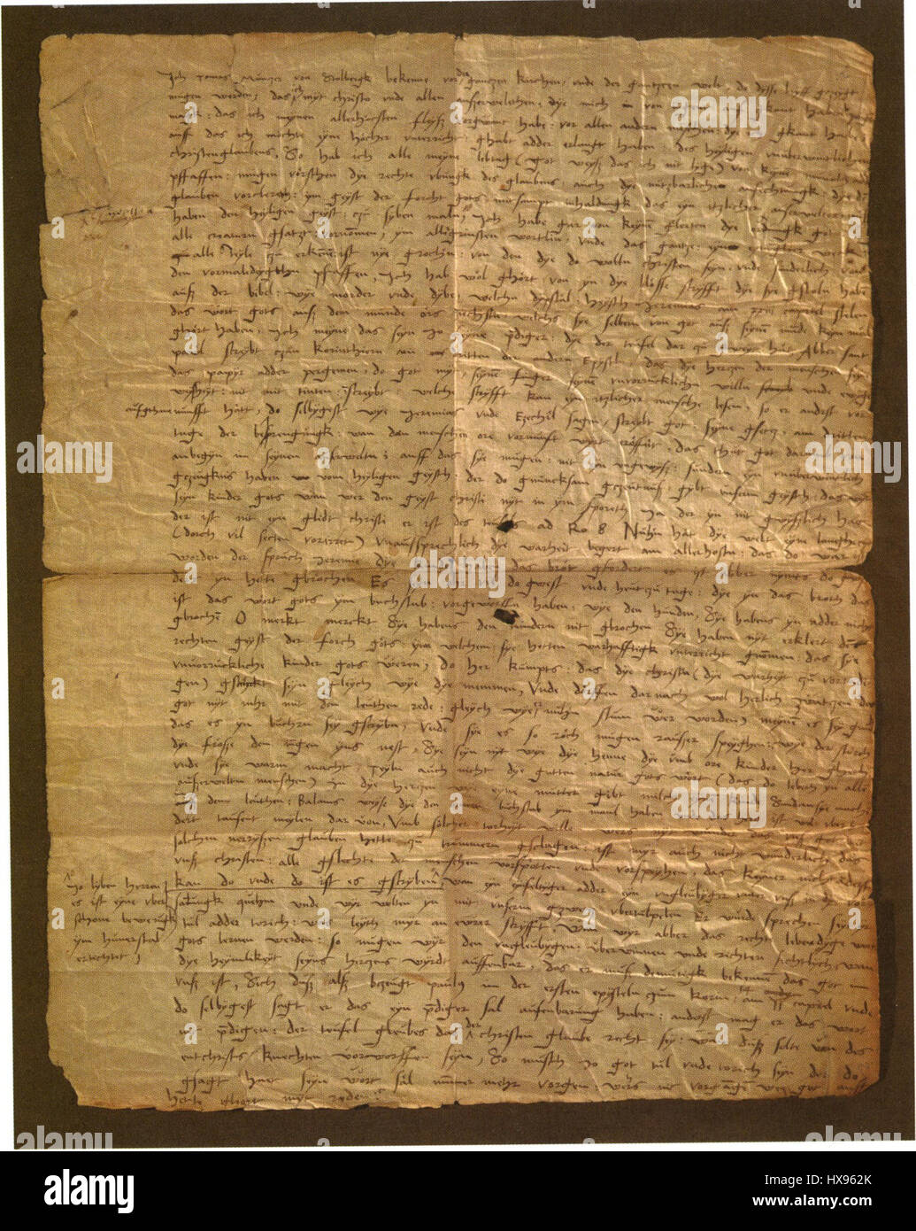 Thomas Muentzer, Prager Manifest (Autograph) Stockfoto