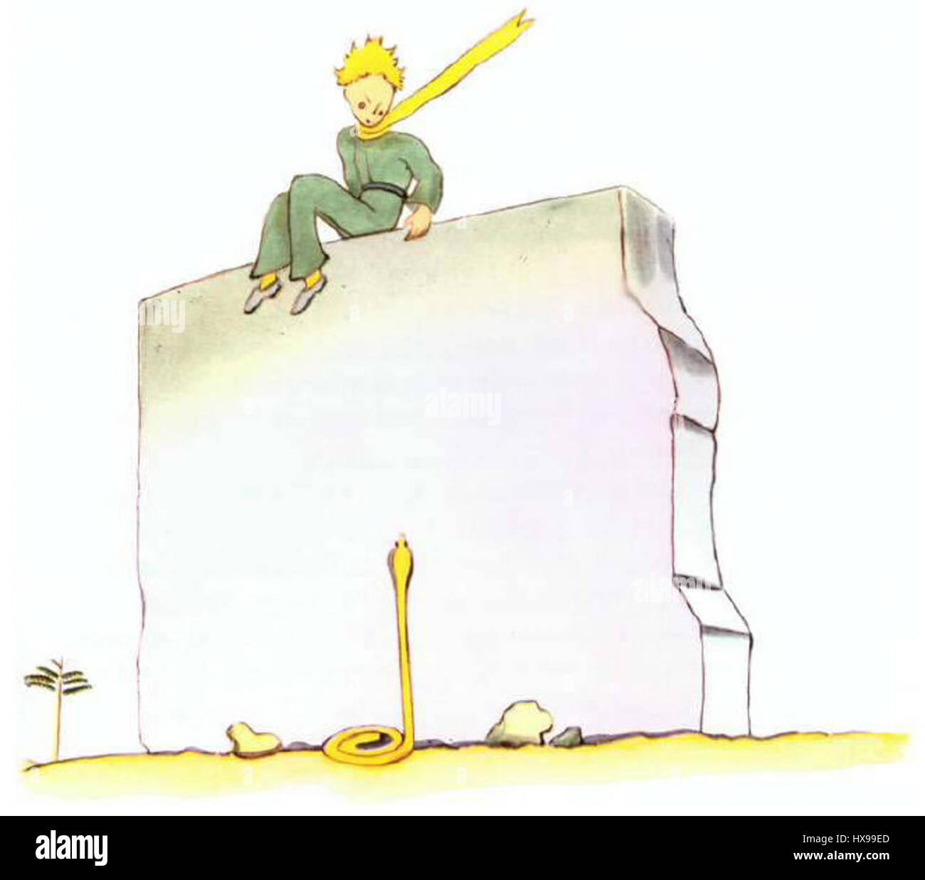 „Piccolo Principe Sul Muro Con Serpente“ (kleiner Prinz auf der Mauer mit Schlange) ist ein fantasievolles Kunstwerk, das vom berühmten Buch „der kleine Prinz“ inspiriert wurde. Die Szene fängt den Protagonisten, den kleinen Prinzen, in einem reflektierenden Moment mit einer symbolischen Schlange in der Nähe ein. Stockfoto