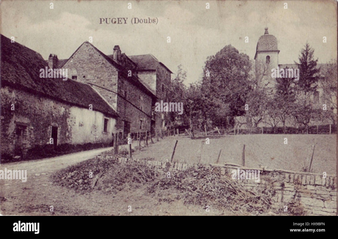 PUGEY, Rue principale Stockfoto