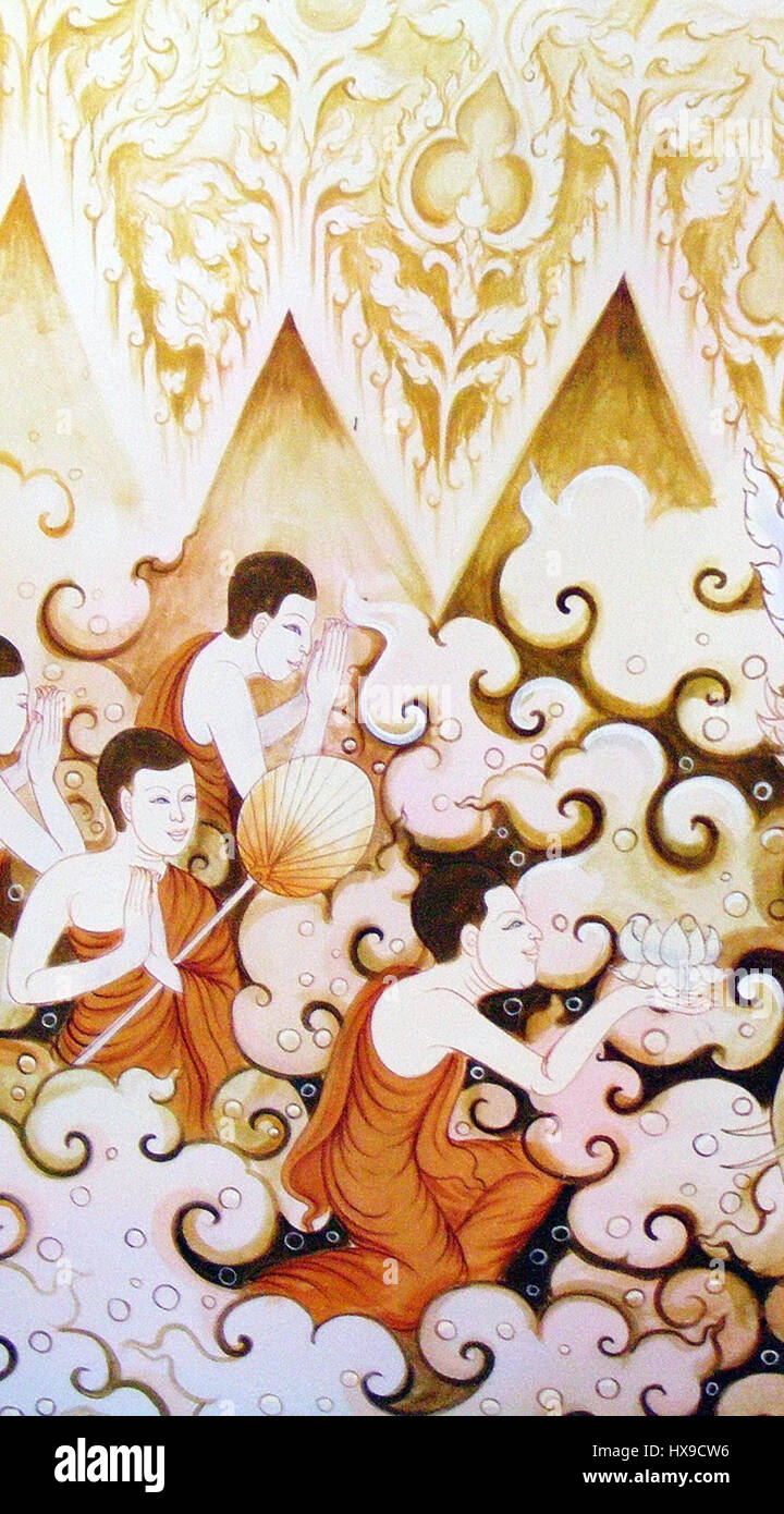 Wat Tha Thanon ist ein buddhistischer Tempel in Thailand, der für seine historische Bedeutung und seinen kulturellen Wert bekannt ist. Der Tempel wird für seine Architektur, die traditionelles thailändisches Design widerspiegelt, und seine spirituelle Rolle in der lokalen Gemeinschaft verehrt. Besucher des Wat Tha Thanon können die ruhige Umgebung, die eine friedliche Umgebung für Meditation und Reflexion bietet, sowie die religiösen Praktiken und Zeremonien erkunden. Stockfoto