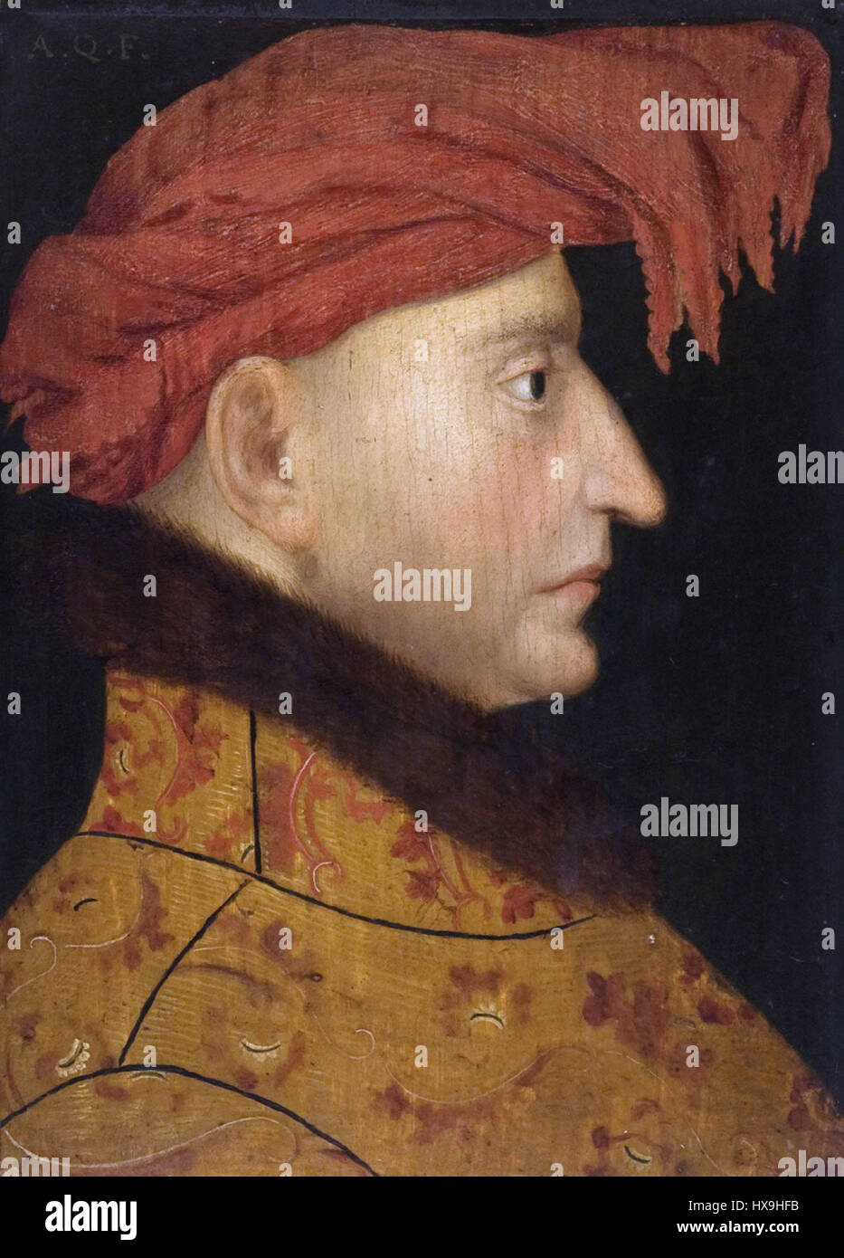 Louis II. von Anjou, König von Neapel und Sizilien nach Tinte und Aquarell Zeichnung in der Bibliotheque Nationale, Paris Stockfoto