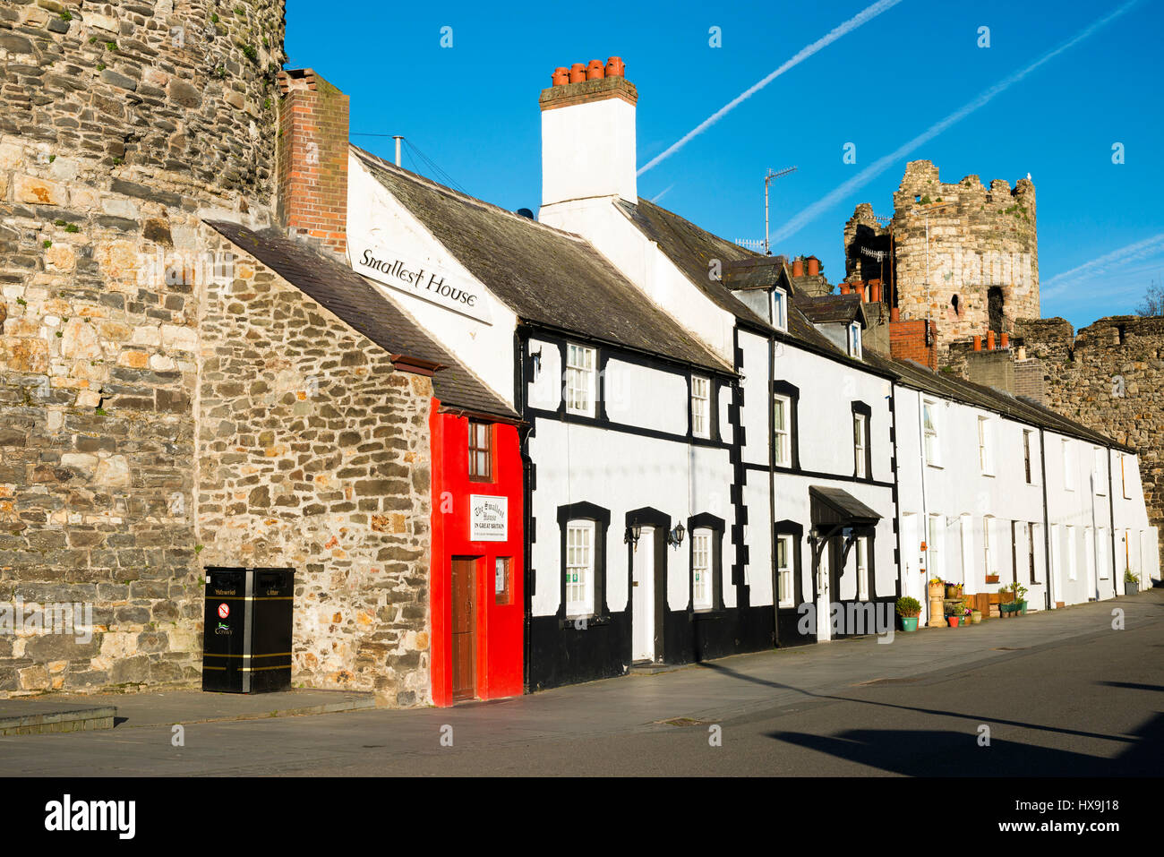 Das kleinste Haus in Großbritannien, Conwy, Wales, UK. Stockfoto