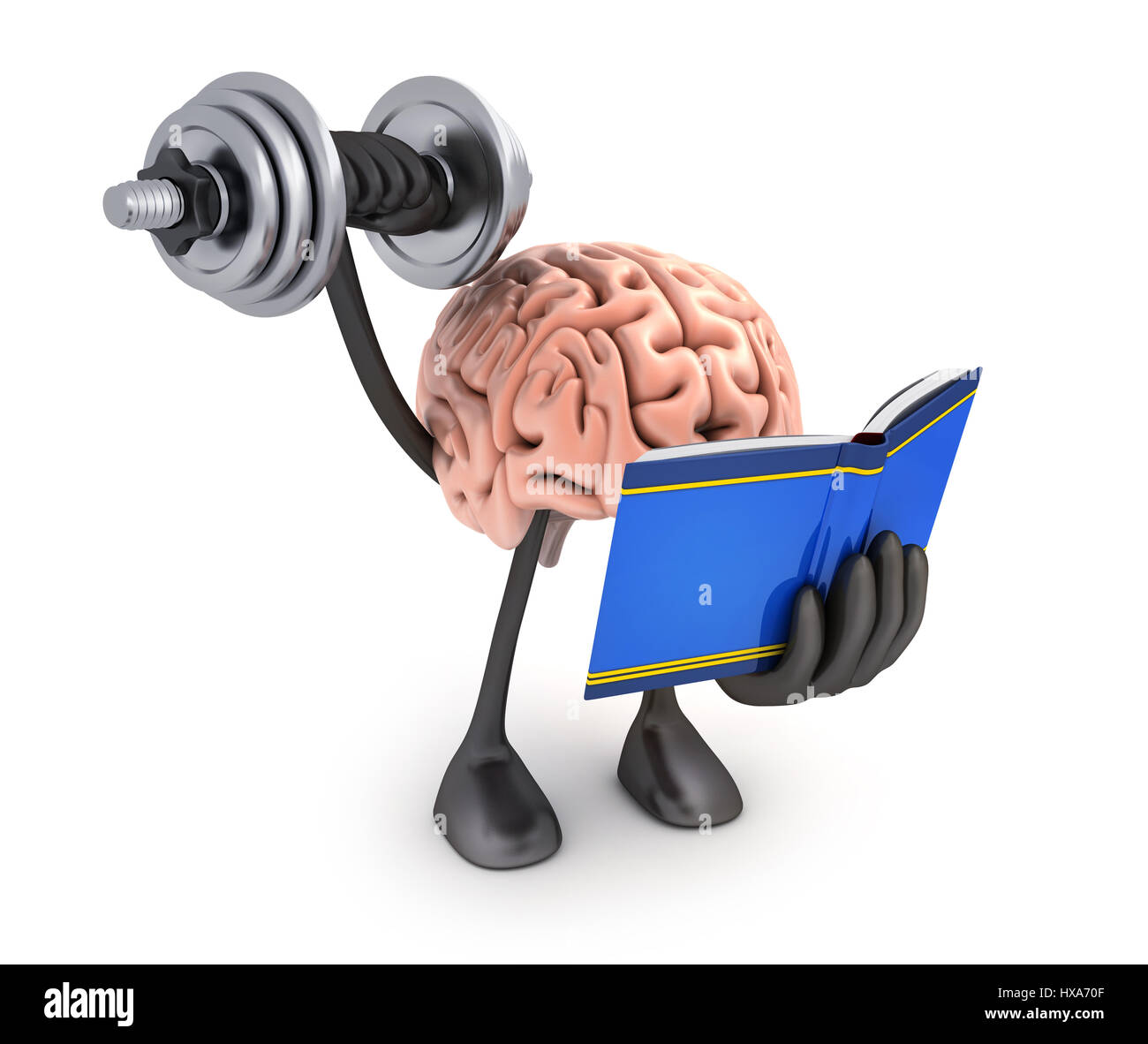 Gehirn-Training. Abstrakten Symbol der Bildung. 3D illustration Stockfoto