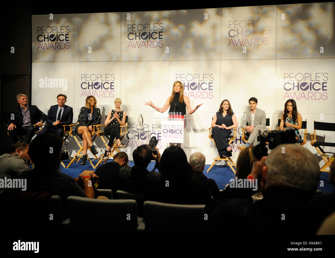 Atmosphäre im 2014 Peoples Choice Awards Nominierungen Ankündigung bei The Paley Center for Media am 5. November 2013 in Beverly Hills, Kalifornien. Stockfoto