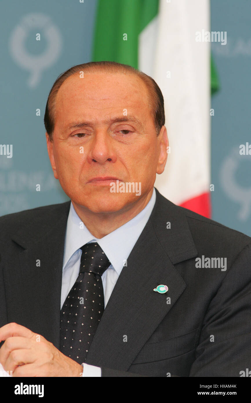 SILVIO BERLUSCONI Politiker, Premierminister von Italien 8. Juli 2005 GLENEAGLES Schottland Stockfoto