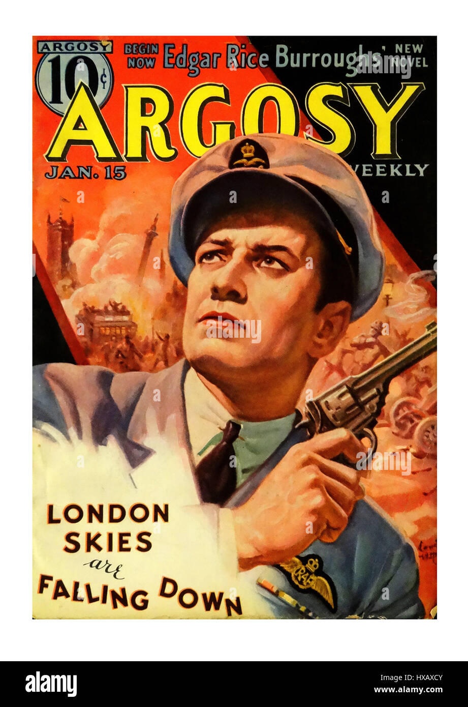 Argosy wöchentliche Bd. 278, Nr. 6 (15. Januar 1938).  Abdecken von Emmett Watson Stockfoto