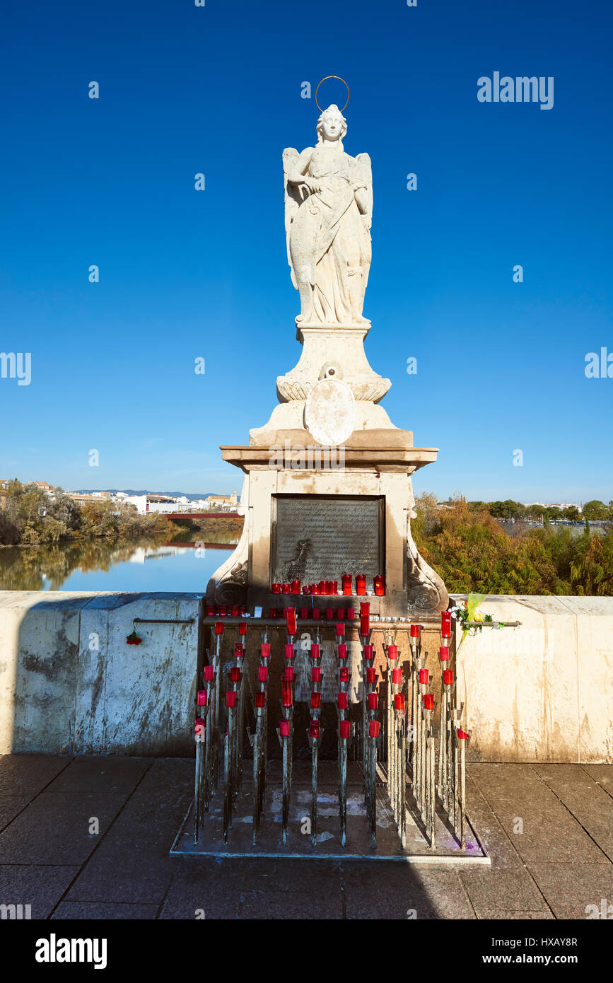 San Rafael Erzengel Statue, Córdoba, Andalusien, Spanien, Europa Stockfoto