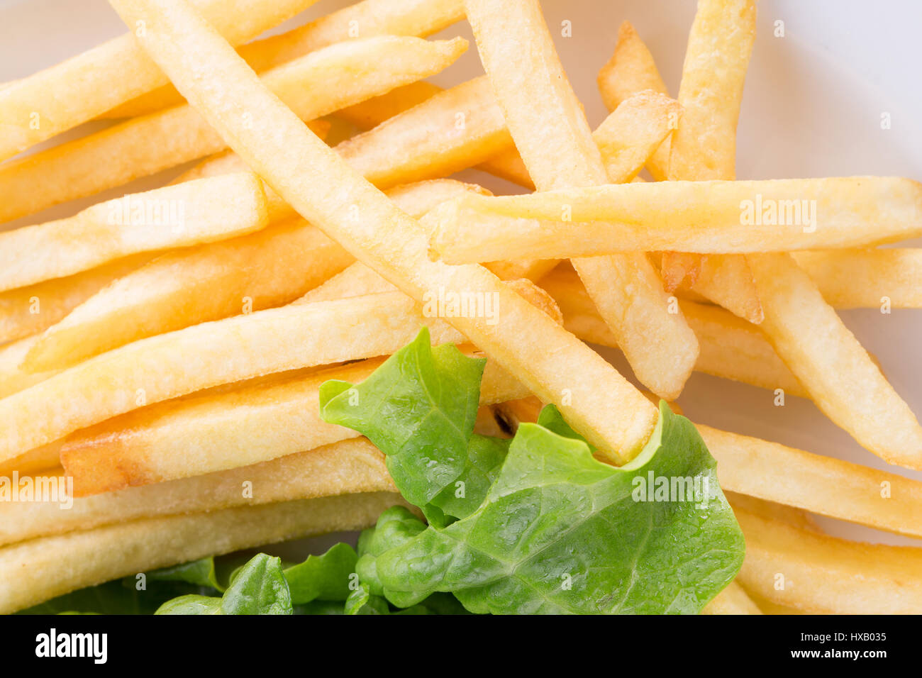 Nahaufnahme von Kartoffelchips. Stockfoto