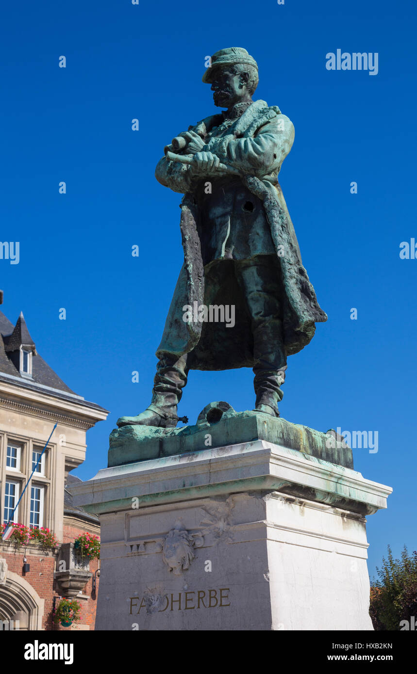 Statue von Louis Faidherbe in Bapaume, Frankreich Stockfoto